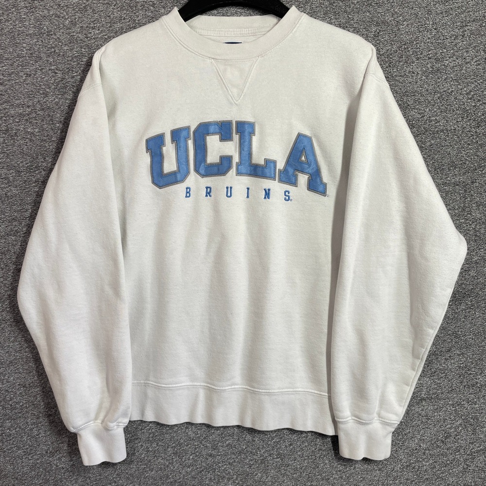 Gear for Sports UCLA Bruins Sweatshirt White Embroidered Pullover Small